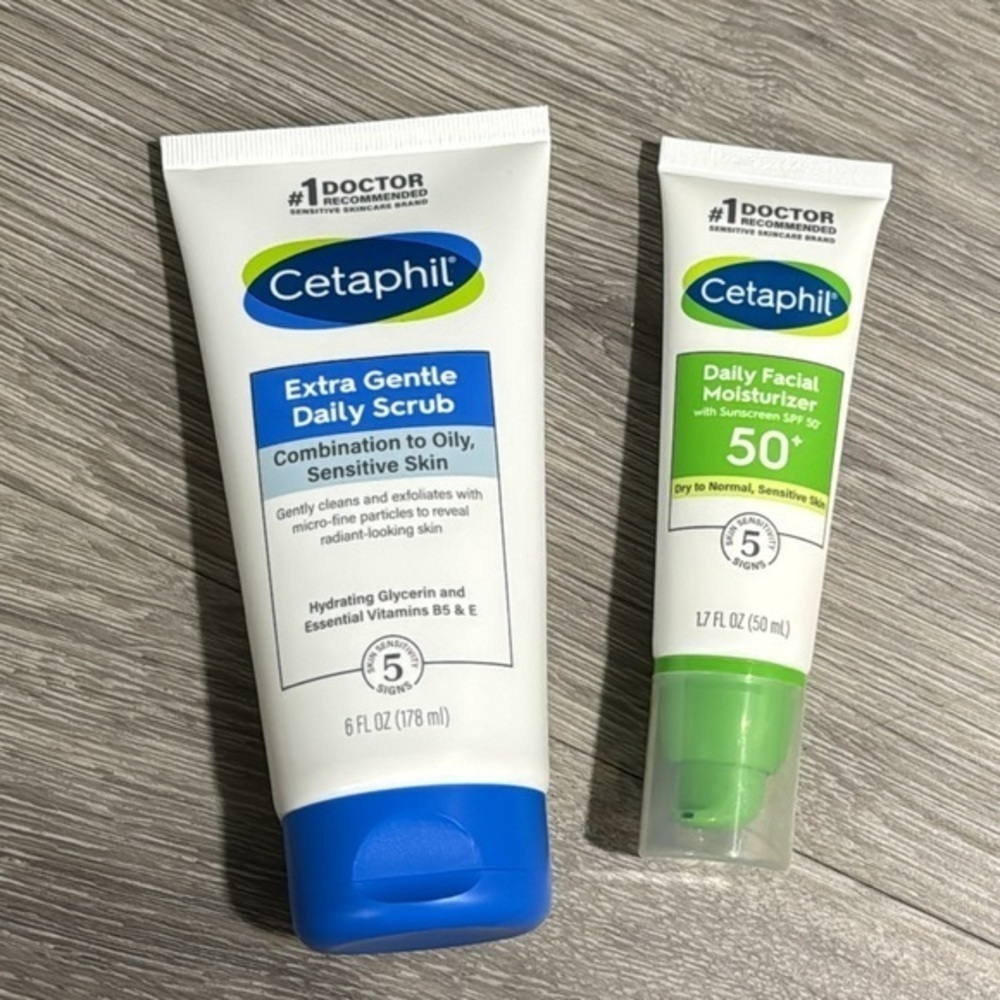 Cetaphil Daily Scrub and Facial Moisturizer SPF 50 Women’s Skincare NEW